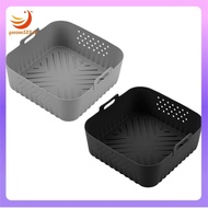 [gaozuo523.vn] 2 Pack Silicone Air Fryer Trays for  5.5-6.2L Square  180 Nonstick Oven Baking Access