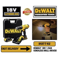 DEWALT DCD771C2 Battery Drill Driver 18V 1.3AH With Charger / Battery Drill for Metal and Wood