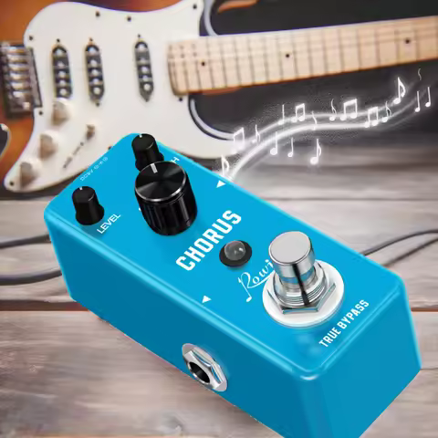 Rowin Mini Guitar Analog Chorus Effect Pedal High Warm and Clear RARE MN3007 Space Feeling Sky Blue 