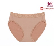 Wacoal Panty กางเกงใน ทรง Bikini ขอบลูกไม้ สีโอวัลติน (1 ตัว) รุ่น WU1M02 WQ6M02 กางเกงใน กางเกงในผู้หญิง ผู้หญิง วาโก้ ครึ่งตัว บาง เย็นสบาย