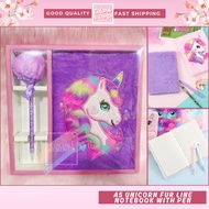 Colorsandthings A5 Unicorn Fur Line Notebook With Pen Gift Set School Supplies