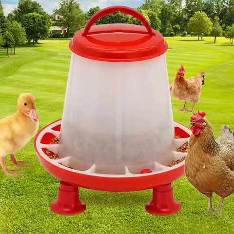 1Pc 1.5kg/3L Automatic Chicken Feeder Bucket Drinker Bucket With Leg Plastic Water Bucket for Duck F