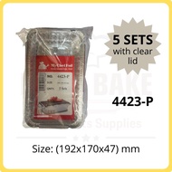 [Daily Bake] 4423-P My Chef Rectangle Aluminium Foil Tray with Clear Lid [5sets] 4423 P