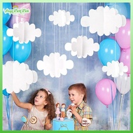 [ERHK-t] 16Pcs 3D Cloud Decorations White Hanging Clouds For Ceiling Cloud Party Decorations Cloud O