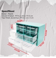 Kotak Laci Perhiasan Aksesoris Serbaguna 9 Sekat / Laci Mini Storage Box Multifungsi / 9 Laci Meja P