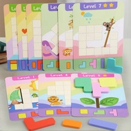 Wooden Block Puzzle Game Brain Teaser Intelligence Puzzle Educational Toys Autism Therapy Toys Monte