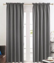 Non Ring Geena Curtain (Rod/suksukan)Geena Plain 4ft/5.8ft/6.8 ft-sold per piece Door/Window/Geena F