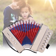 Mini 10-Button Kids Accordion Toy Supports Bass Chords 14 Notes with Cleaning Cloth Educational Musi
