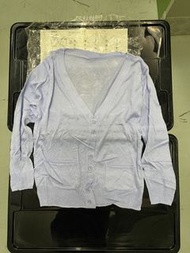 全新 淺紫色彈力純色長袖外套薄開衫冷氣空調針織外套 jacket cardigan ball Ol 返工上班 party dating 約會 休閑 可愛 office lady