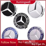 Xuming 1pcs 75MM Mercedes-Benz Wheel Center Rim Caps Car Tire Hub Cap Replacement Fits all Models