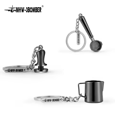 MHW-3BOMBER Key Ring Coffee Accessories Milk Pitcher Espresso Tamper Mini Souvenir Key Chain Chic Ho