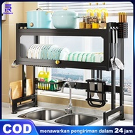 Rak Piring Wastafel Stainless Steel /Rak Dapur Dengan Penutup /Rak Cuci Piring Wastafel Serbaguna