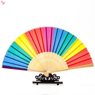Pride Rainbow LGBT Fan Plastic Folding Fan Gay Pride LGBT Fans for EDM, Music Festival, Club, Event,