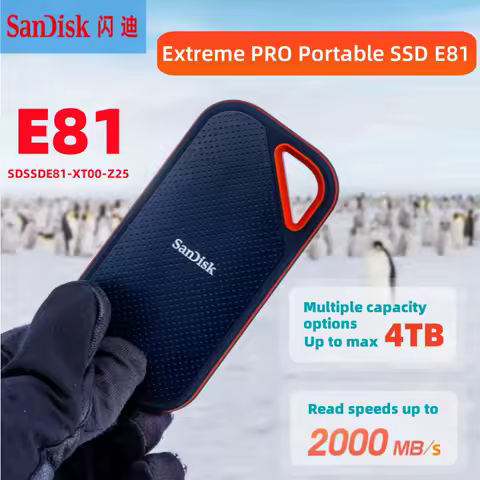 Sandisk Extreme Pro Portable SSD E81 1TB 2TB 4TB External Solid State Disk Read Speed Up To 2000MB/s