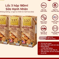 LOT OF 3 BOXES OF PURE ALMOND MILK 137 DEGREES 180ml