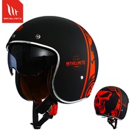 [NonDen] MT LE MANS 2 SV Motorcycle Jet Helmets 3/4 Open Face Helmet Sunvisor Vintage Motorbike Elec