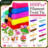 100Pcs Glittle / Filament Twist Tie/ Kawat Bulu / Kawat DIY Bunga/Chenille Stems/Dawai Jong/Dawai Bu