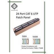 24 Port CAT6 UTP RJ45 Patch Panel 19" 1U Rack Mount