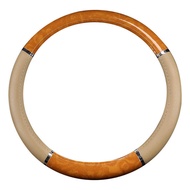 Steering Wheel Cover Men Wood Grain Artificial Leather Steering Wheel Cover with Anti-Slip Lining Un