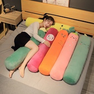 [SG Stock] Cute and Funny Fruit Colorful Long Strip Pillow Sleeping Cushion Round Leg-Hugging Bedroo