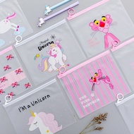 READY STOCK#New Styles 1SET4 PCS File Bag Transparent Cute Student Storage Bag1Set=4pcs