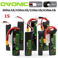 OVONIC 100C HV 1S Lipo-battery – 300mAh/450mAh/550mAh/650mAh BT2.0 / PH2.0 for Whoop & Micro FPV Rac
