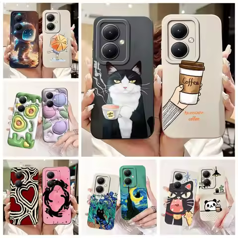 For Vivo Y27 4G Case V2249 Luxury Candy Painted Cover Soft Silicone Case For Vivo Y27s Y 27 s V2322 