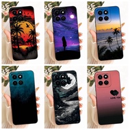 For Honor X7C ALT-LX2 Lens Protective Casing HonorX7c 4G Fashion Dusk Beach Painting Soft Silicone P