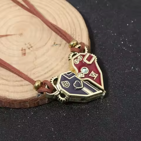 Game Arcane Caitlyn Vi Necklace Pendant for Men Women Disguise Magnet Lovers Chain Fantasy Backpack 