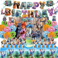 Birthday Party Decorations Set - 1 Backdrop (39" x 59"), 1 Big Topper, 1 Tablecloth, 15 Birthday Ban