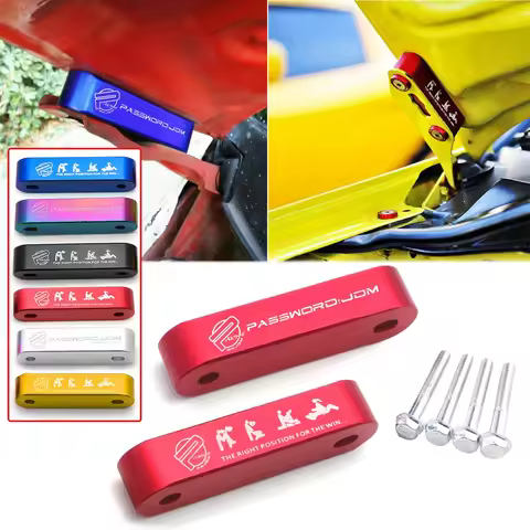 JDMPASSWORD Engine Hood Vent Spacer Riser Aluminum Billet Alloy Kit For Honda Civic EK EF 88-00 Acur