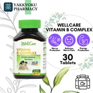 Wellcare Vitamin B Complex Complete 7 Types Vitamin B for Fatigue Nerve Health Neuropathy 30 Tablets