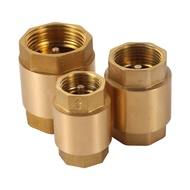 Brass Inline Spring Check Valve 1/2” 3/4” 1” Female Threaded One Way Anti-Backflow Valve for Water Control Irrigation Fitting T Threaded Spring Check Valve Brass Non-Backflow One Way Horizontal Check Valve