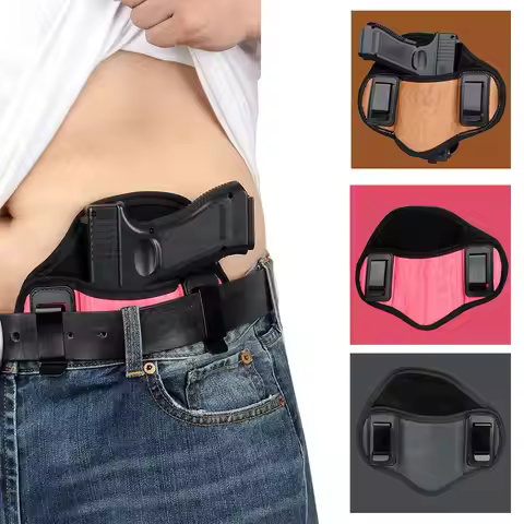 PU Leather Tactical Hunting Holster, Concealed Gun, Pistol Pouch for Glock 19, IWB, Hide Magazine Ca