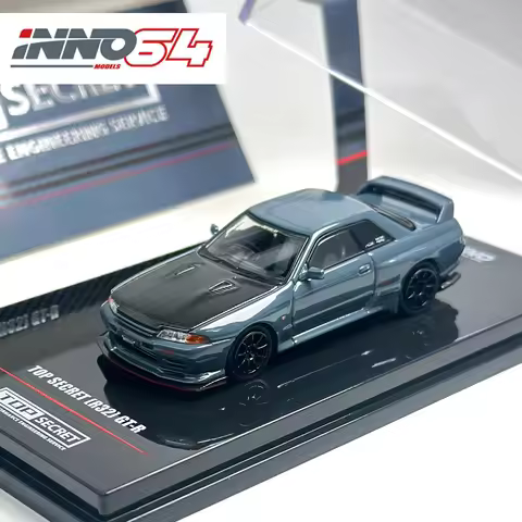 INNO 1:64 TOP SECRET R32 GTR Stealth Grey JDM alloy Car model