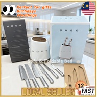 🔥NEW🔥 Smeg Cream Stainless Steel Knife Block Set 7-Piece  Western Kitchen Knife Kitchen Knife set Se