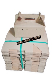 กล่องไดคัทกล่องกระดาษใส่สัตว์เลี้ยงไซส์กลางแพ็ค50ใบขนาด12.5x25.5x11.5cm.ใส่นกหนูกระรอกกระต่าย