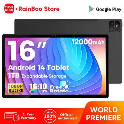 2026 Super Large 16 inch Android 14 Tablet 12000mAh 1920x1200 IPS Screen Helio G99 Octa-Core CPU 8GB