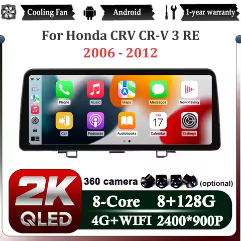 12.3 inch For Honda CRV CR-V 3 RE 2006 - 2012 Android 14 Car Multimedia Radio Player Wireless Carpla