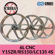 SPORTRIM Y15 Y16 RIM CNC CHROME 6LEG 6 BATANG Y15ZR Y16 CHROME RIM CNC (1.6/1.6)