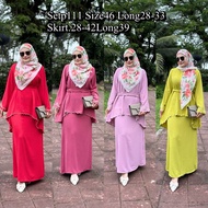 baju raya sulam 2024 baju set baju kurung kerawang free size sehinnga size 46