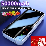 50000MAH Power Bank Portable Fast Charging Power Bank Large Capacity Mirror Display Digital Power Ba