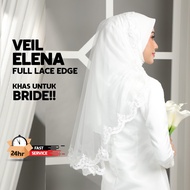 [ELENA VEIL] Bridal Veil, Veil Nikah, Bride Veil, Veil Minimalist, Veil Putih OFF WHITE