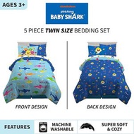 Baby Shark - 美國 Baby Shark 5 件裝床上套裝 (單人床)
