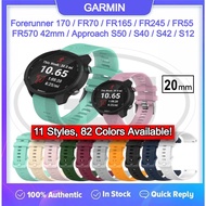 Garmin Forerunner 170 / FR70 / FR165 /FR570 42mm / FR245 / FR55 / Approach S50 S42 S40 Tali Silikon 