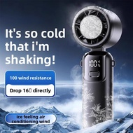 New S17 Handheld Fan Mini USB Fan Silent Strong Wind Digital Display Small Fan Dual Battery Long Bat