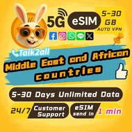 eSIM for 10 Middle Eastern and African countries | 5-30GB | 4G/5G high-speed data | Travel data plan