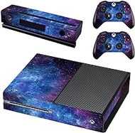 UUShop Protective Vinyl Skin Decal Cover for Microsoft Xbox One Console wrap Sticker Skins with Two Free Wireless Controller Decals Blue and Purple Nebula(NOT for One S or X)