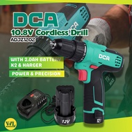 DCA 10.8V Cordless Drill ADJZ1202 with 2.0ah Battery x2 & Charger (6month Warranty) / Hand Drill Bat