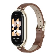 สายรัดสำหรับ Mi Band 8 7 6 5 4 3สร้อยข้อมือสำหรับ Xiaomi Smart Band 8 NFC ทุกรุ่นนาฬิกาหนังสำหรับ Mi 8 Miband สายรัดข้อมือ8 Correa